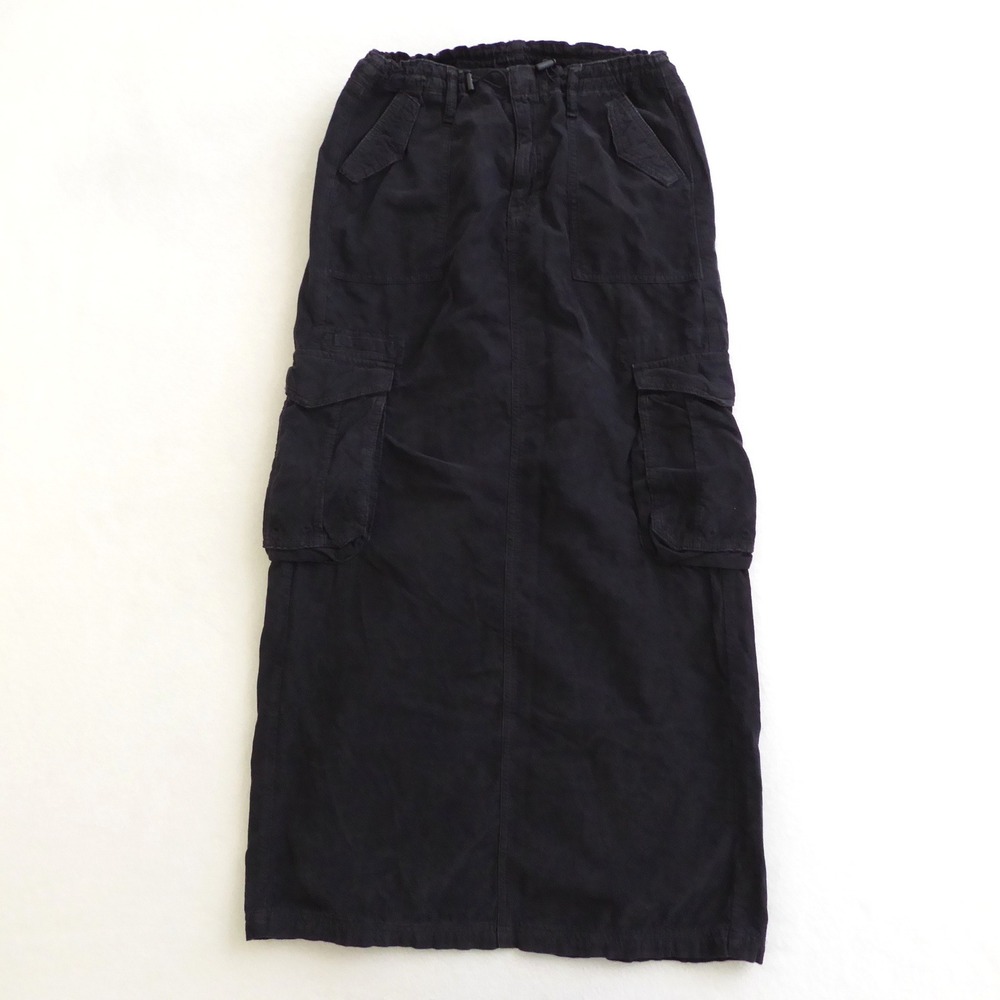 American Eagle Outfitters Corduroy Cargo Maxi Skirt Women's Size 0 Black